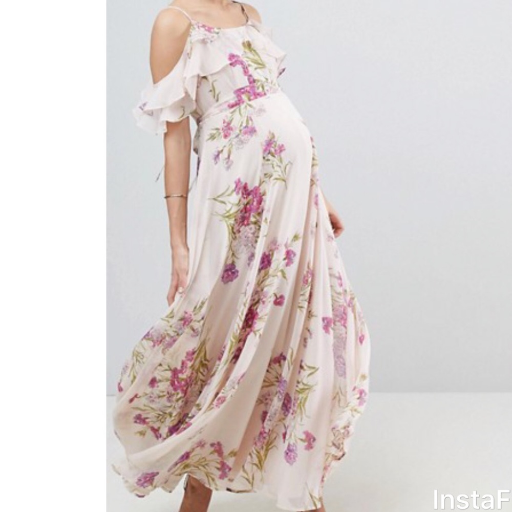 Floral Print Maxi Maternity Dress